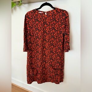 Equipment Red and Black Patterned Blouse